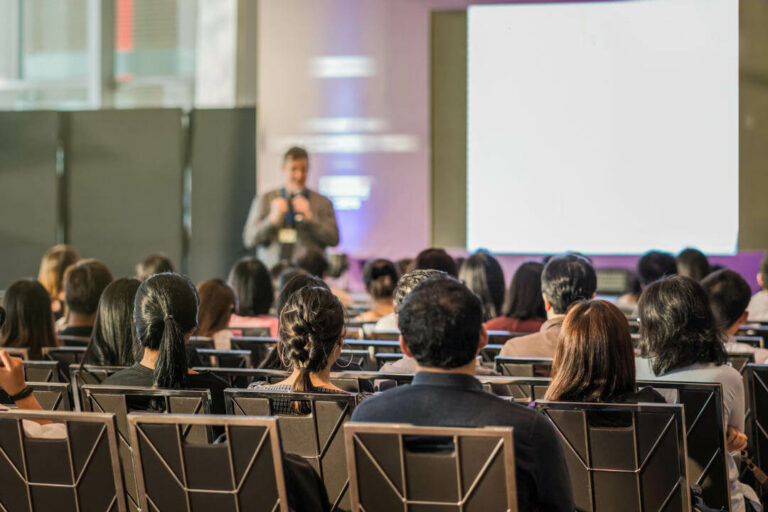 rear view of audience in the conference hall